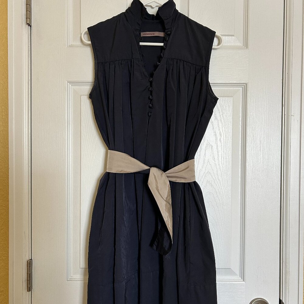 MarieMarie Cotton Taffeta swing dress with sash